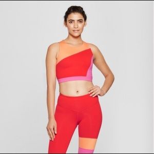 JoyLab Premium High Neck Sports Bra / Pink Top